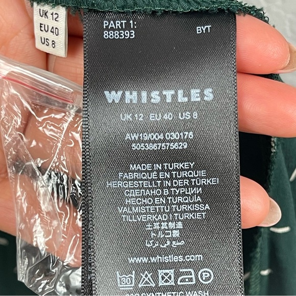 Whistles Sprinkle Print Green Long Sleeve Shirt Dress – Women’s Size 8 - Picture 13 of 14